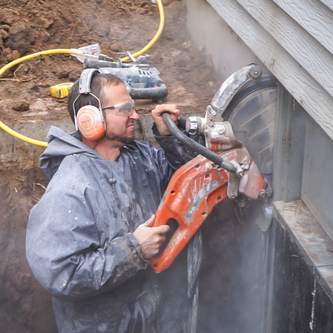 cutting basement wall for egress window in Kansas