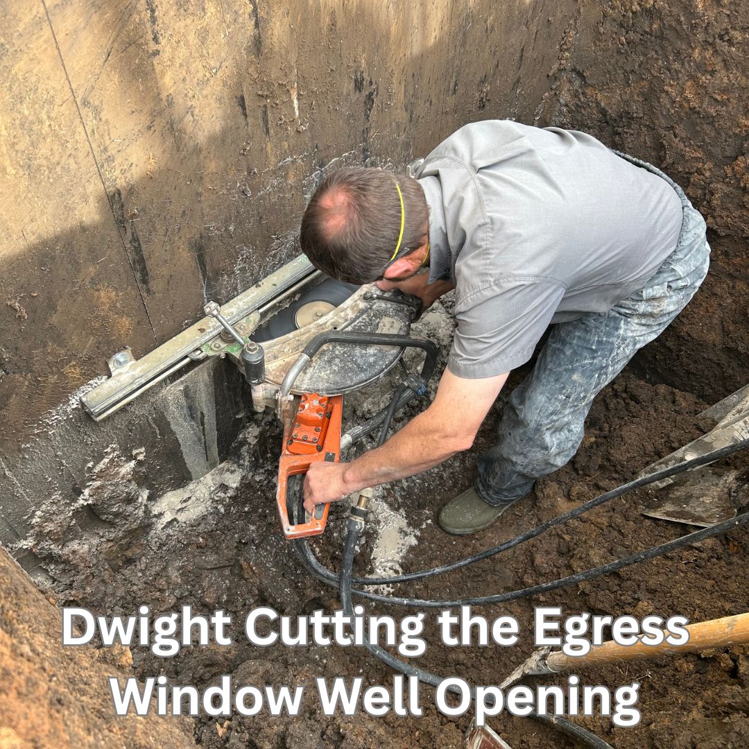 cutting egress window well opening
