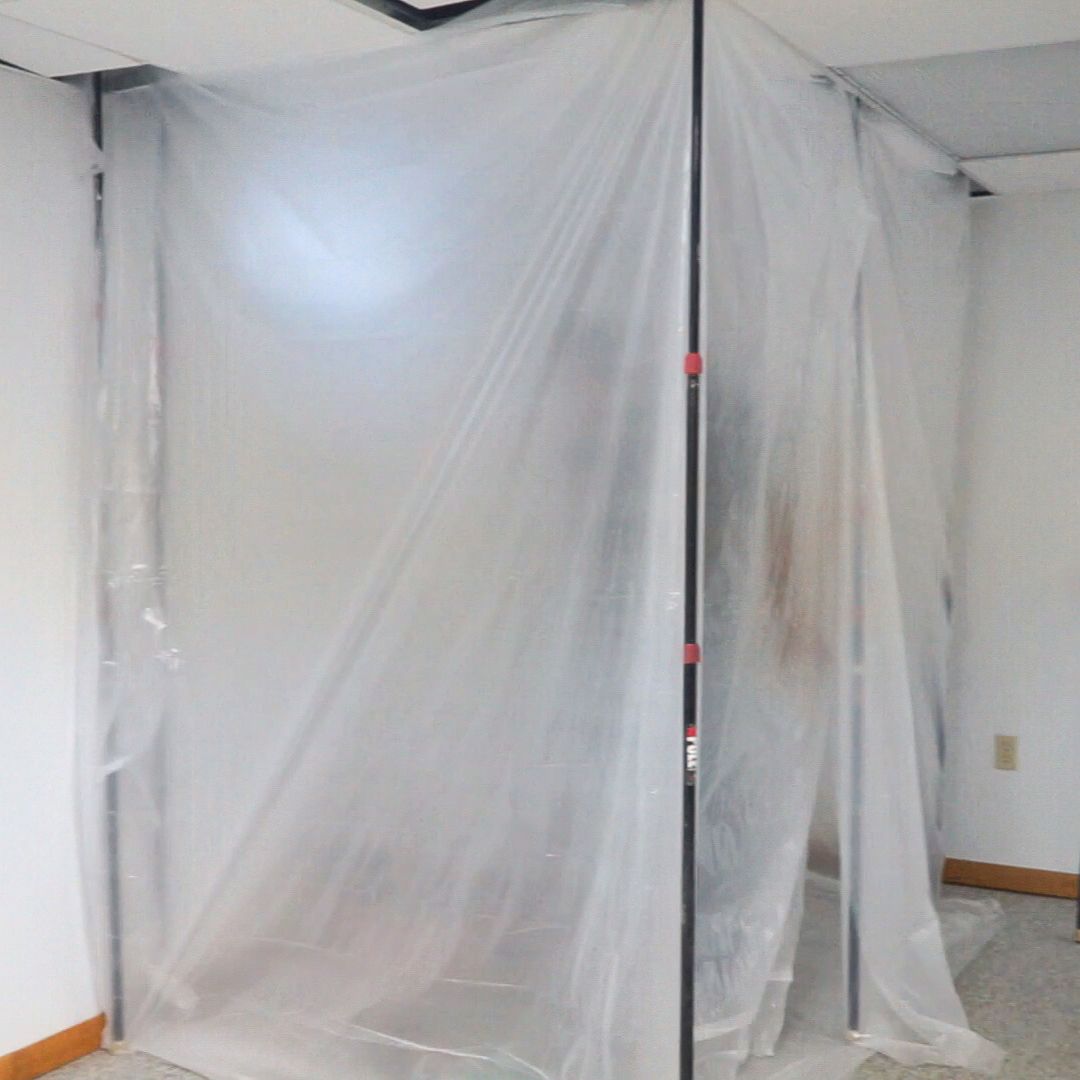 Dust protection when installing egress window well