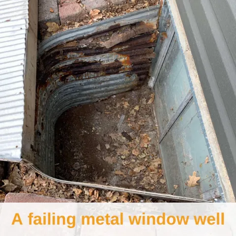 A Failing Metal Window Well